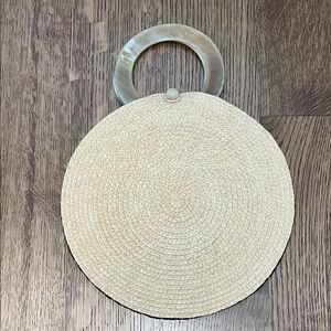 Vintage Majunga Round Straw Bag with Lucite Handle